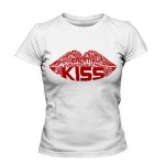 خرید تی شرت زنانه تایپوگرافی طرح kiss typography