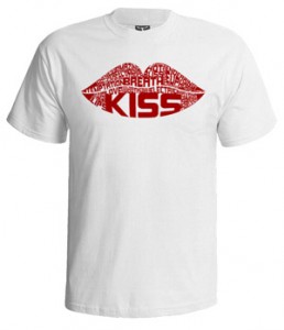 تی شرت تایپوگرافی طرح kiss typography