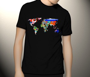 تی شرت تایپوگرافی طرح world map
