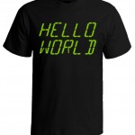 تی شرت ال ای دی طرح hello world