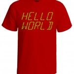 تی شرت ال ای دی طرح hello world