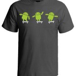 تی شرت اندروید طرح android skate lime