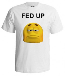 تی شرت کارتونی طرح cartoon face fed up