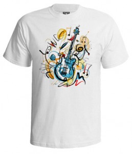 تی شرت ابزار موسیقی طرح guitar