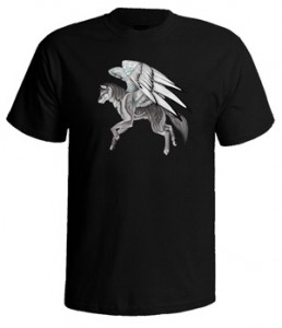 تی شرت گرگ طرح winged wolf