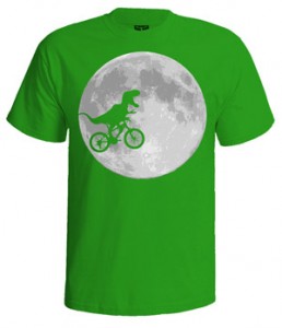 تی شرت گرافیکی dinosaur bike and moon