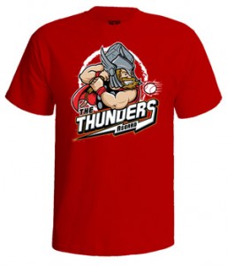 تی شرت گرافیکی the thunders baseball