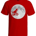 تی شرت گرافیکی طرح dinosaur bike and moon
