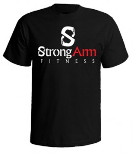 تی شرت بدنسازی طرح strong arm