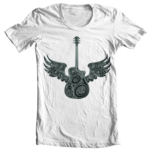 تی شرت گیتار طرح guitar art