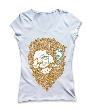 تی شرت زنانه طرح lion smoking 