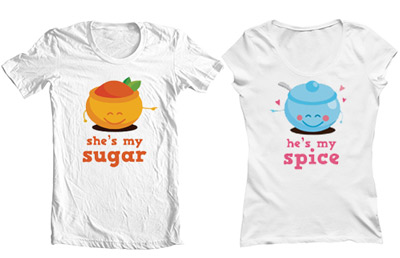 تی شرت دو نفره طرح my sugar my spice