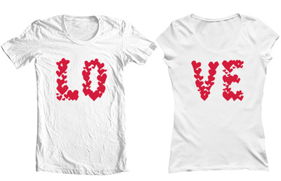 تی شرت دو نفره طرح love