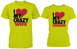 تی شرت دو نفره i love my crazy wife husband