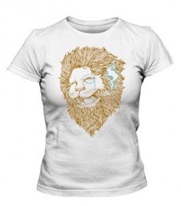 تی شرت زنانه طرح lion smoking