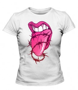 تی شرت دخترانه زیبا طرح barbed tongue