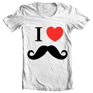 تی شرت سبیل طرح love mustache
