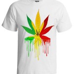 تی شرت گرافیکی طرح marijuana leaf