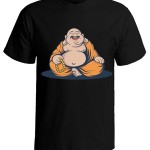 خرید تی شرت خنده دار dribbble buddha with mustaches