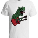 تی شرت فانتزی طرح dinosaur and guitar