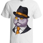 تی شرت کارتونی طرح gangster cat