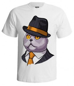 تی شرت کارتونی طرح gangster cat