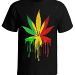 تی شرت گرافیکی طرح marijuana leaf