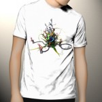 تی شرت سه بعدی طرح colors design