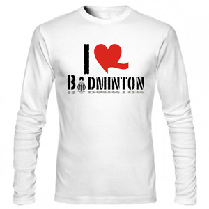 تی شرت استین بلند ورزشی i love badminton
