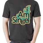 تی شرت گرافیکی طرح i am single