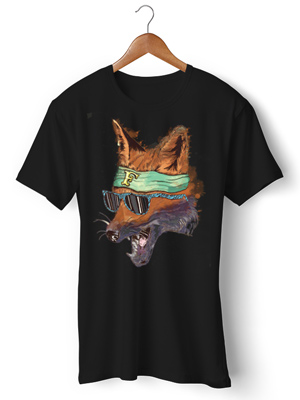 تی شرت حیوانات طرح سه بعدی wild cat