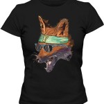 تی شرت زنانه حیوانات طرح سه بعدی wild cat