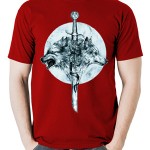تی شرت طرح گرافیکی گرگ wolf sword