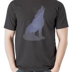 تی شرت حیوانات طرح گرگ howl silhouette