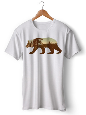 تی شرت حیوانات طرح خرس california bear