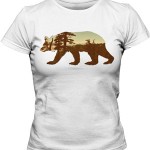 تی شرت زنانه حیوانات طرح خرس california bear